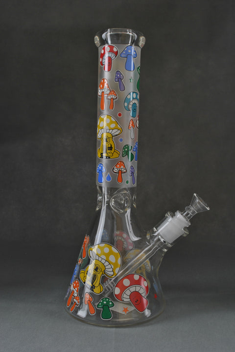 Mushroom Sandblasted Stems And Cap Beaker Waterpipe