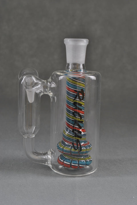 Ruckus Glass 14mm 45 Degree Swirl Recycler Ashcatcher