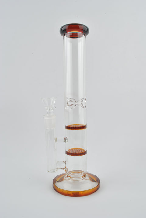 Stemless Double Honeycomb Perc - Amber